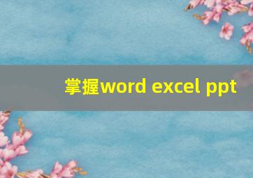 掌握word excel ppt