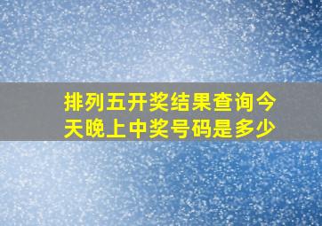 排列五开奖结果查询今天晚上中奖号码是多少