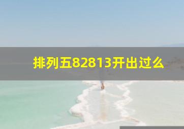 排列五82813开出过么