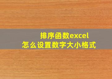 排序函数excel怎么设置数字大小格式