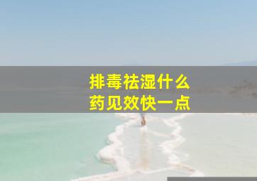 排毒祛湿什么药见效快一点