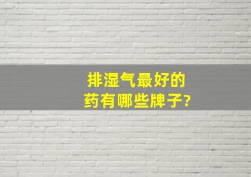 排湿气最好的药有哪些牌子?