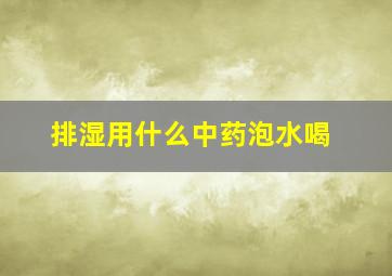 排湿用什么中药泡水喝