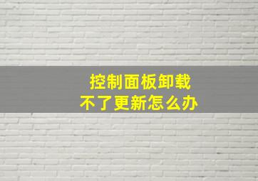 控制面板卸载不了更新怎么办