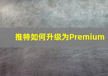 推特如何升级为Premium+