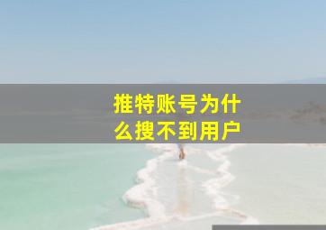 推特账号为什么搜不到用户