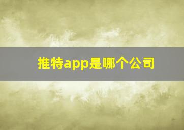 推特app是哪个公司