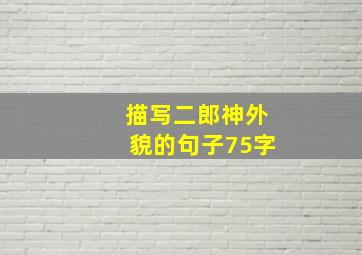 描写二郎神外貌的句子75字