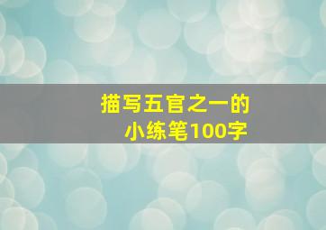 描写五官之一的小练笔100字