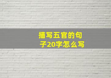 描写五官的句子20字怎么写