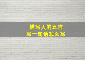 描写人的五官写一句话怎么写