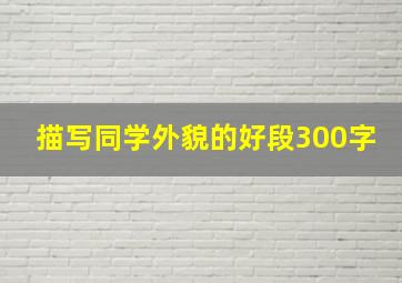 描写同学外貌的好段300字