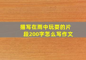 描写在雨中玩耍的片段200字怎么写作文