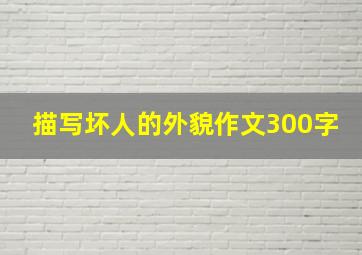 描写坏人的外貌作文300字