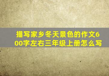 描写家乡冬天景色的作文600字左右三年级上册怎么写