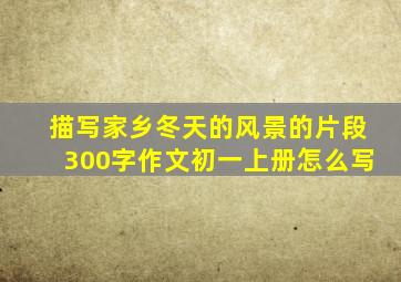 描写家乡冬天的风景的片段300字作文初一上册怎么写