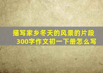 描写家乡冬天的风景的片段300字作文初一下册怎么写