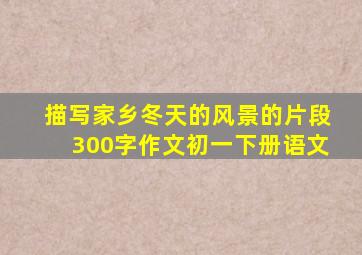 描写家乡冬天的风景的片段300字作文初一下册语文