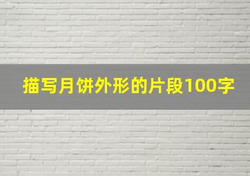 描写月饼外形的片段100字