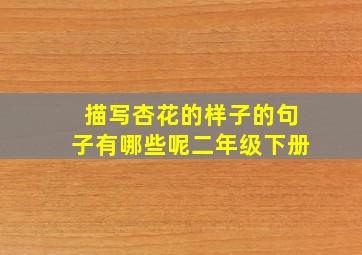 描写杏花的样子的句子有哪些呢二年级下册