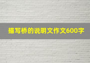 描写桥的说明文作文600字