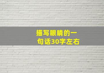 描写眼睛的一句话30字左右