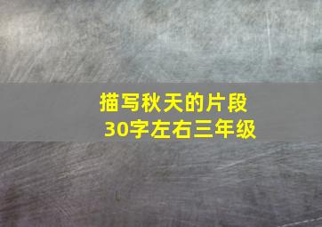 描写秋天的片段30字左右三年级