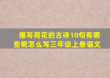 描写荷花的古诗10句有哪些呢怎么写三年级上册语文