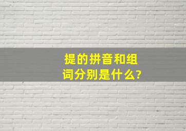 提的拼音和组词分别是什么?