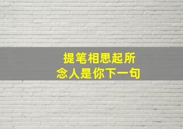 提笔相思起所念人是你下一句