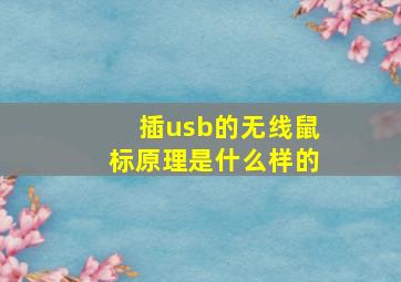 插usb的无线鼠标原理是什么样的