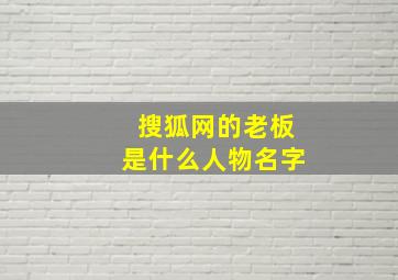 搜狐网的老板是什么人物名字