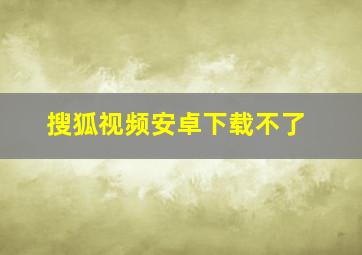 搜狐视频安卓下载不了