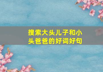 搜索大头儿子和小头爸爸的好词好句