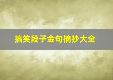 搞笑段子金句摘抄大全