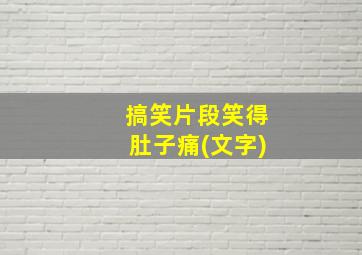 搞笑片段笑得肚子痛(文字)