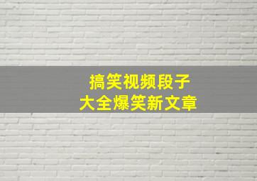 搞笑视频段子大全爆笑新文章