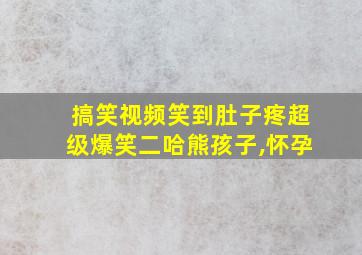 搞笑视频笑到肚子疼超级爆笑二哈熊孩子,怀孕