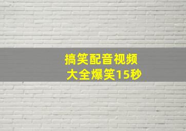 搞笑配音视频大全爆笑15秒