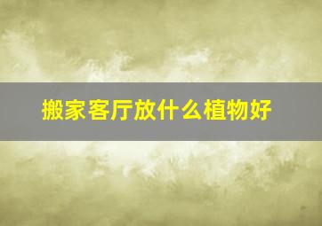 搬家客厅放什么植物好