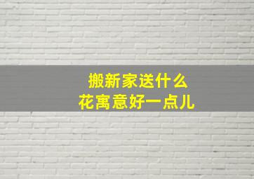 搬新家送什么花寓意好一点儿