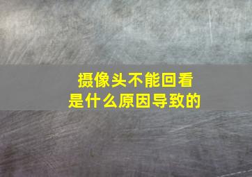 摄像头不能回看是什么原因导致的