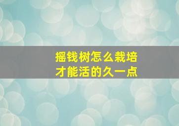 摇钱树怎么栽培才能活的久一点