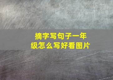 摘字写句子一年级怎么写好看图片