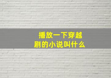 播放一下穿越剧的小说叫什么