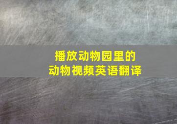 播放动物园里的动物视频英语翻译