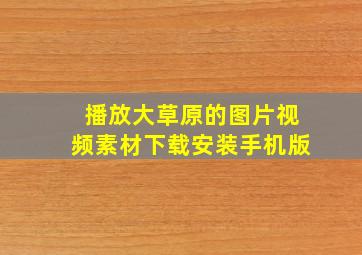 播放大草原的图片视频素材下载安装手机版