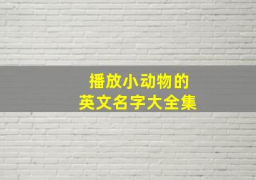 播放小动物的英文名字大全集