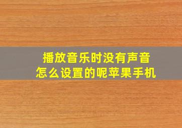 播放音乐时没有声音怎么设置的呢苹果手机