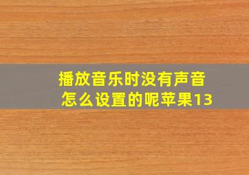 播放音乐时没有声音怎么设置的呢苹果13